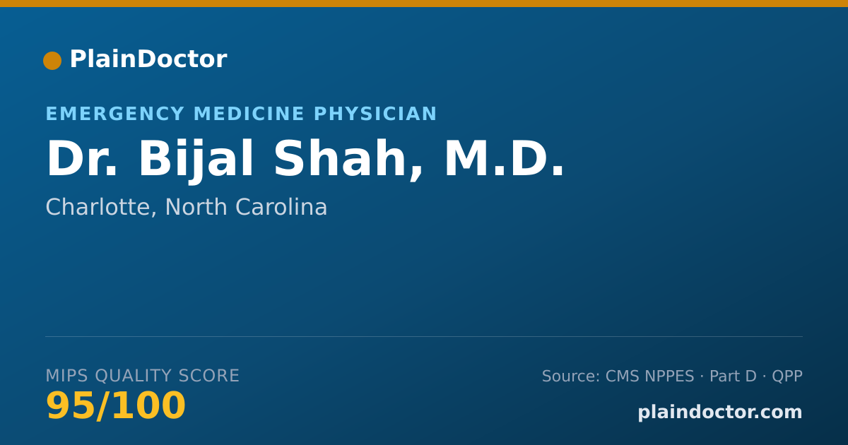 Shareable card for Bijal Shah, M.D. - Emergency Medicine Physician, Charlotte, NC