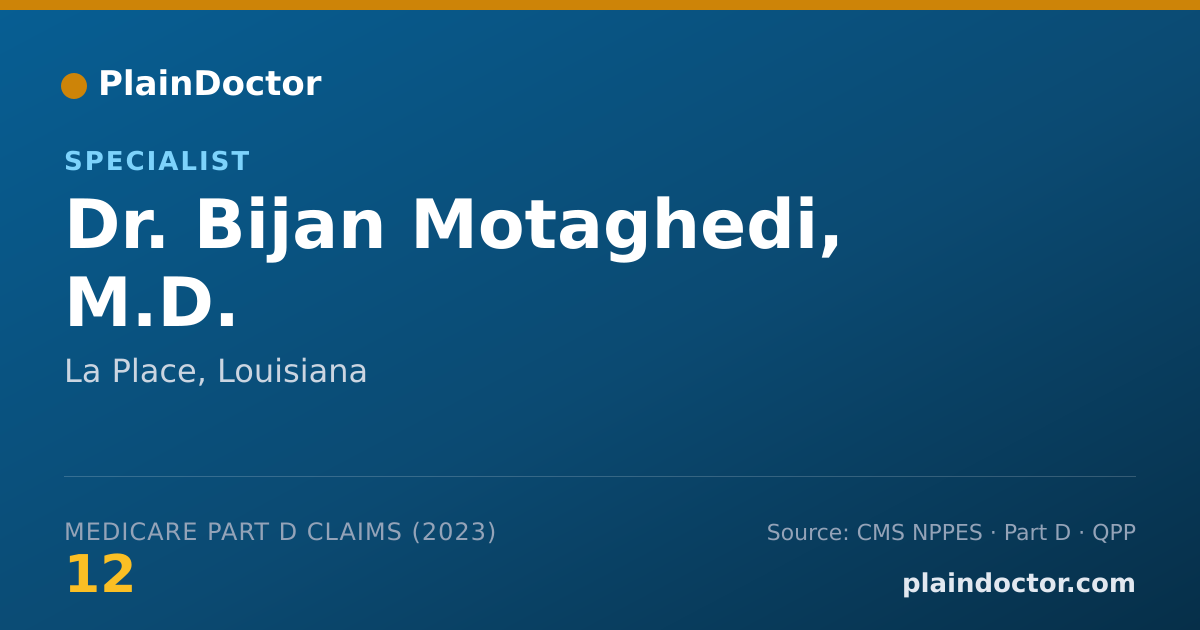 Shareable card for Bijan Motaghedi, M.D. - Specialist, La Place, LA