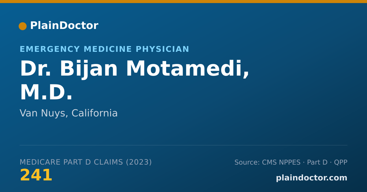 Shareable card for Bijan Motamedi, M.D. - Emergency Medicine Physician, Van Nuys, CA