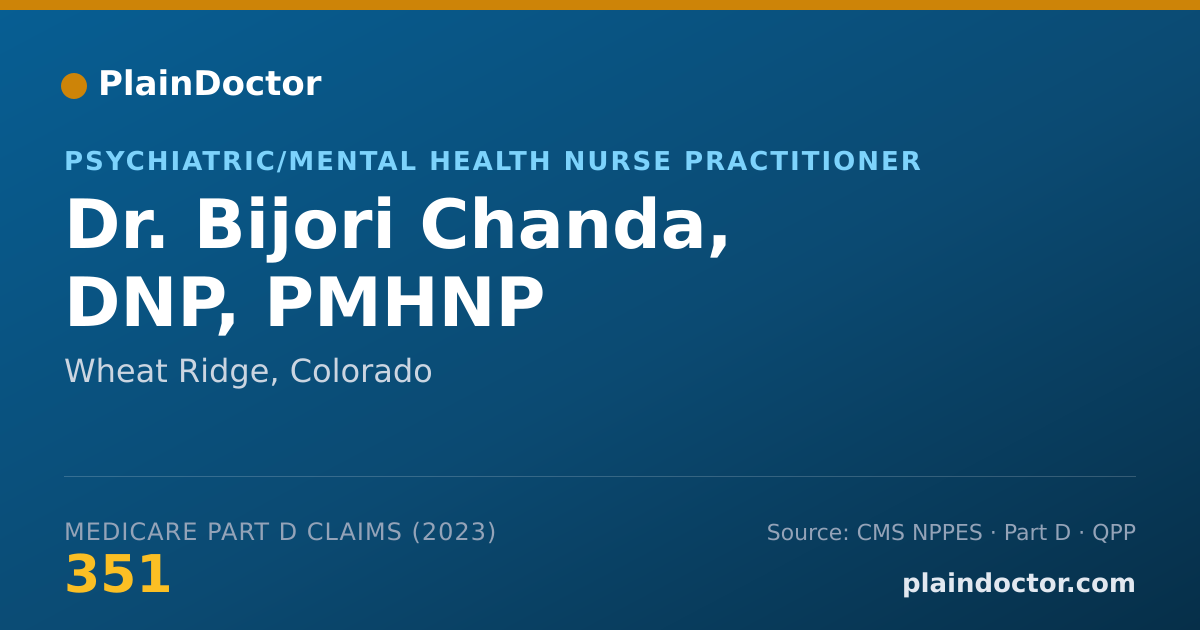 Shareable card for Bijori Chanda, DNP, PMHNP - Psychiatric/Mental Health Nurse Practitioner, Wheat Ridge, CO