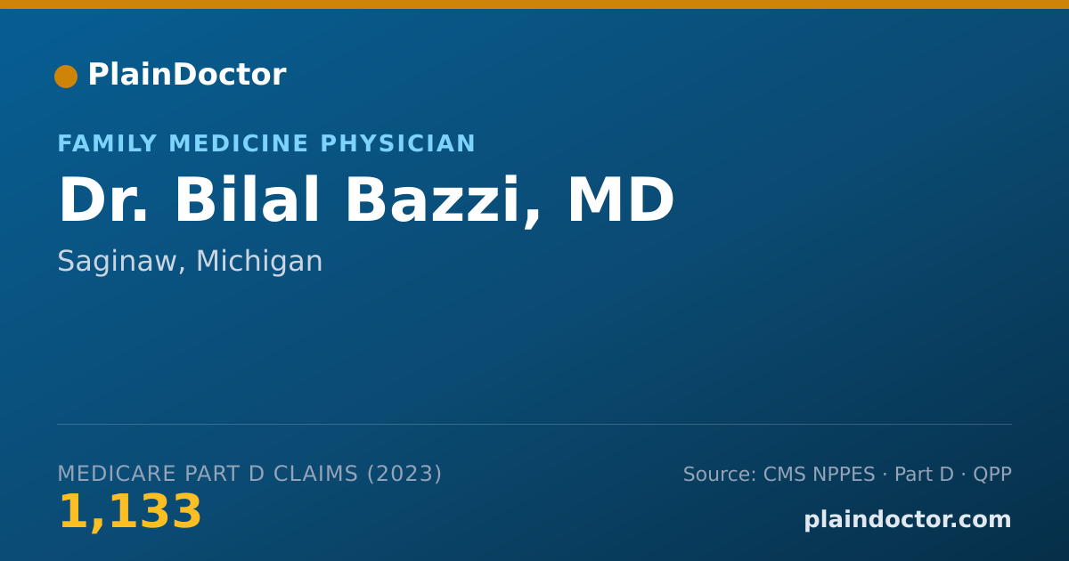 Shareable card for Bilal Bazzi, MD - Family Medicine Physician, Saginaw, MI