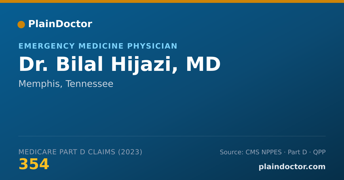 Shareable card for Bilal Hijazi, MD - Emergency Medicine Physician, Memphis, TN