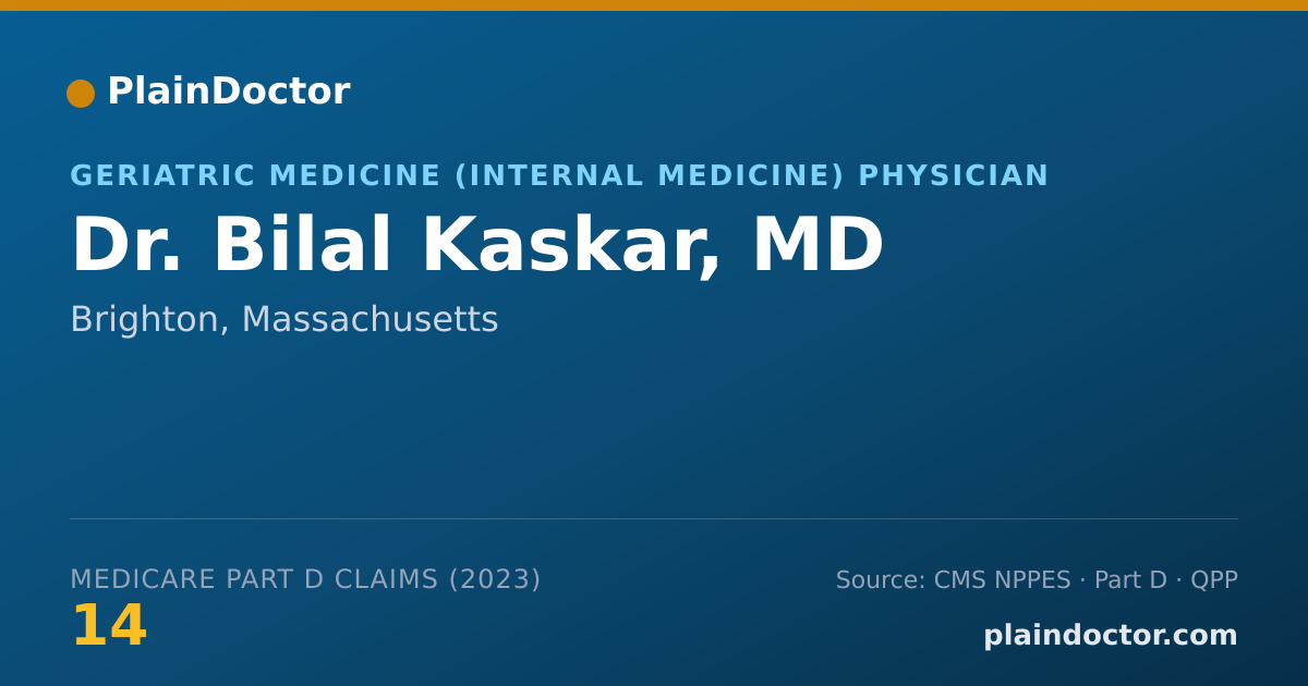 Shareable card for Bilal Kaskar, MD - Geriatric Medicine (Internal Medicine) Physician, Brighton, MA