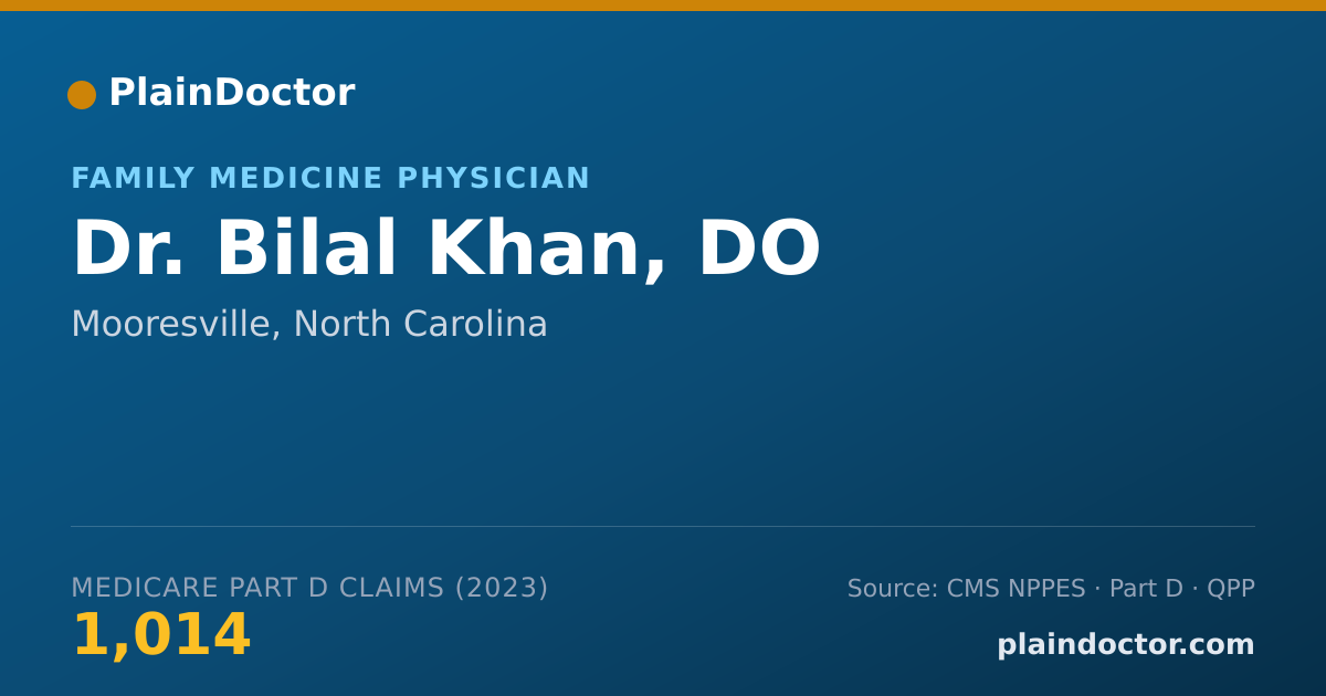 Shareable card for Bilal Khan, DO - Family Medicine Physician, Mooresville, NC