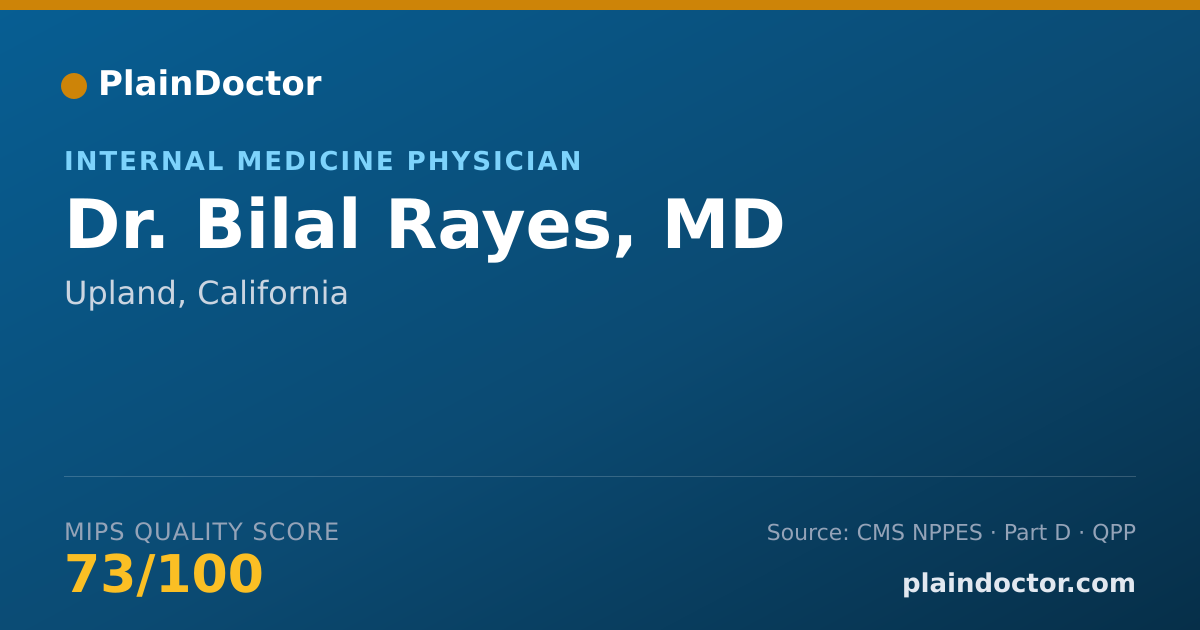 Shareable card for Bilal Rayes, MD - Internal Medicine Physician, Upland, CA