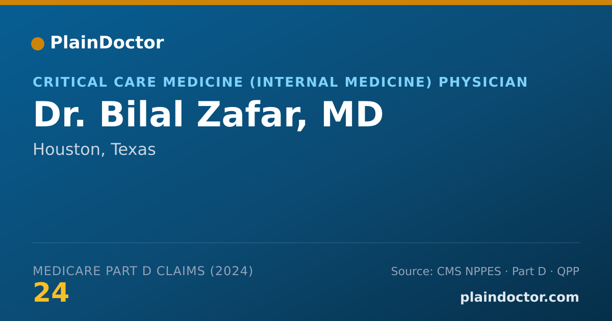 Shareable card for Bilal Zafar, MD - Internal Medicine Physician, Houston, TX