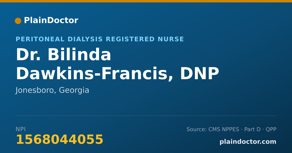 Shareable card for Bilinda Dawkins-Francis, DNP - Peritoneal Dialysis Registered Nurse, Jonesboro, GA