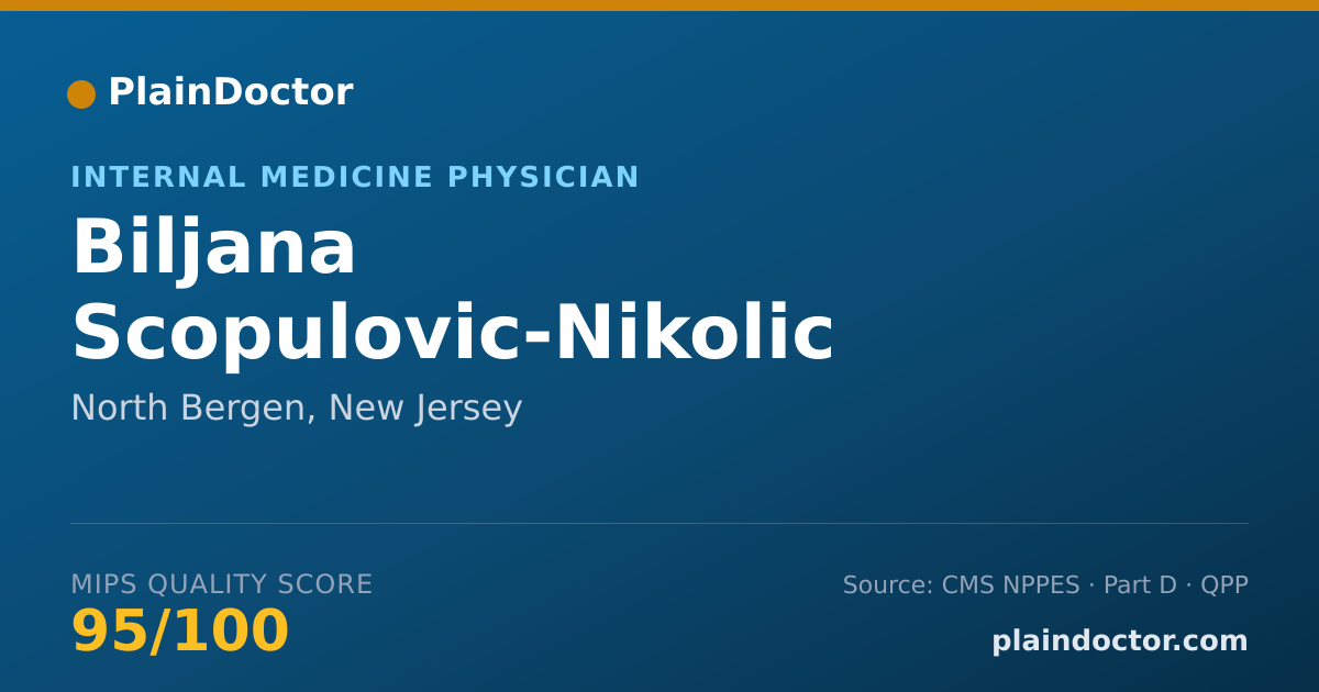 Shareable card for Biljana Scopulovic-Nikolic - Internal Medicine Physician, North Bergen, NJ
