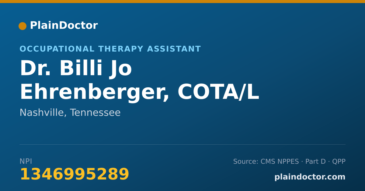 Shareable card for Billi Jo Ehrenberger, COTA/L - Occupational Therapy Assistant, Nashville, TN