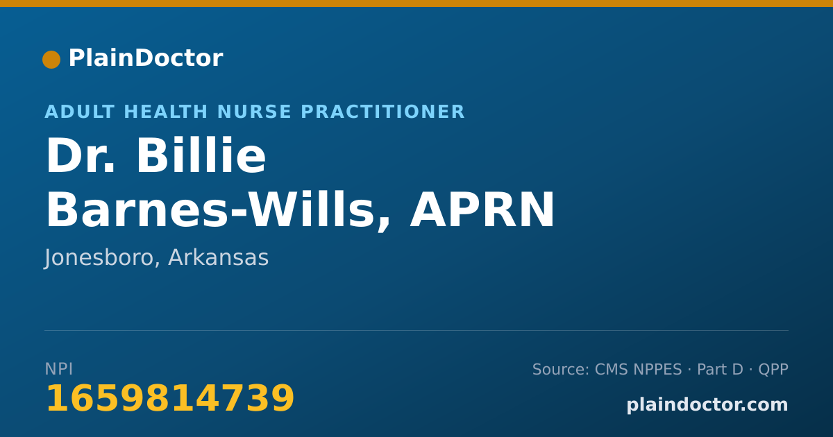 Shareable card for Billie Barnes-Wills, APRN - Adult Health Nurse Practitioner, Jonesboro, AR