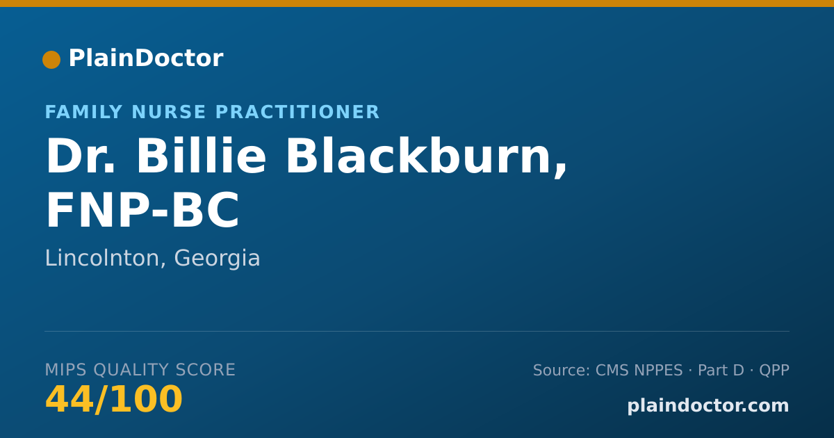 Shareable card for Billie Blackburn, FNP-BC - Family Nurse Practitioner, Lincolnton, GA