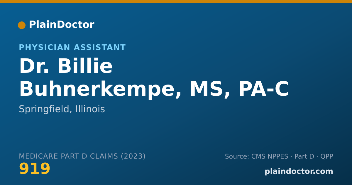 Shareable card for Billie Buhnerkempe, MS, PA-C - Physician Assistant, Springfield, IL