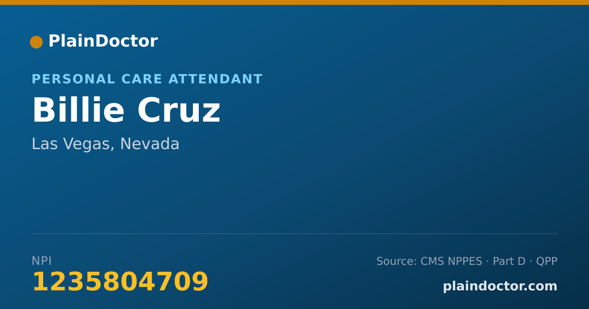 Shareable card for Billie Cruz - Personal Care Attendant, Las Vegas, NV