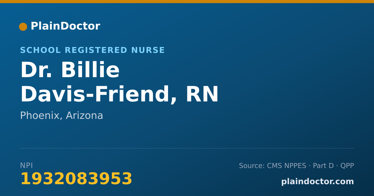 Shareable card for Billie Davis-Friend, RN - School Registered Nurse, Phoenix, AZ