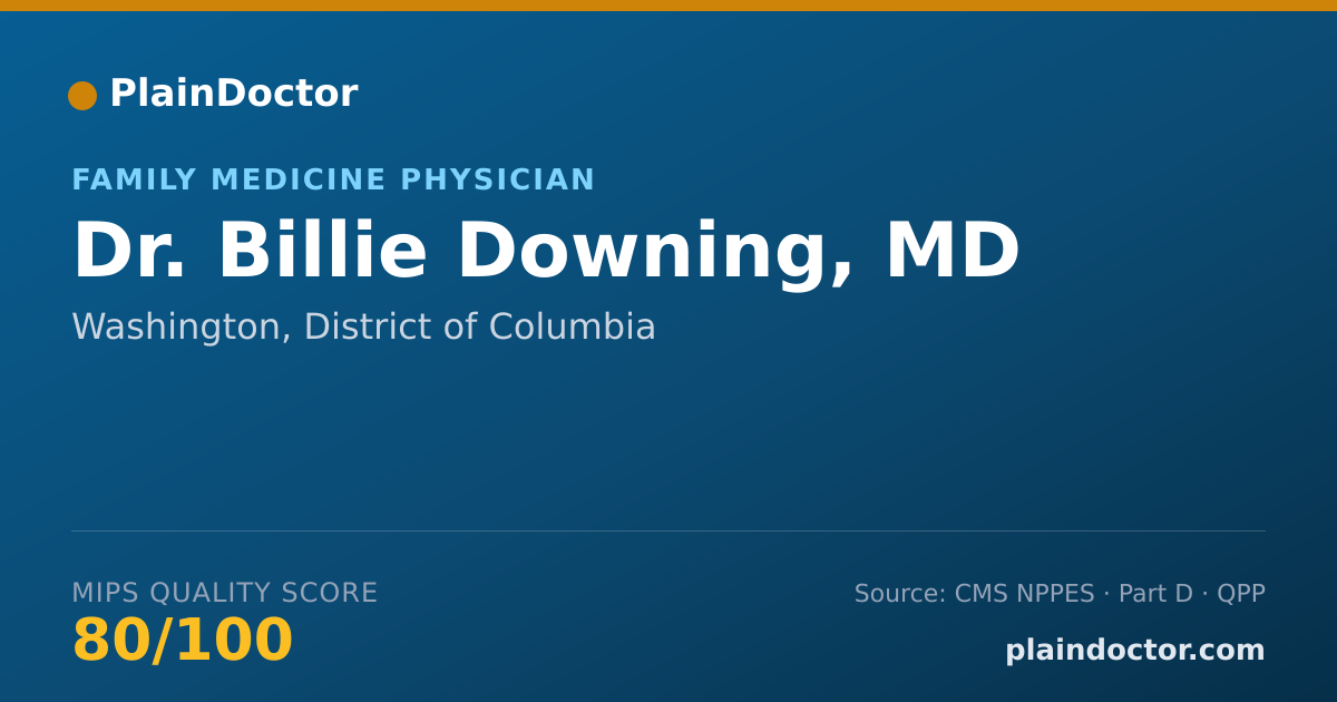 Shareable card for Billie Downing, MD - Family Medicine Physician, Washington, DC