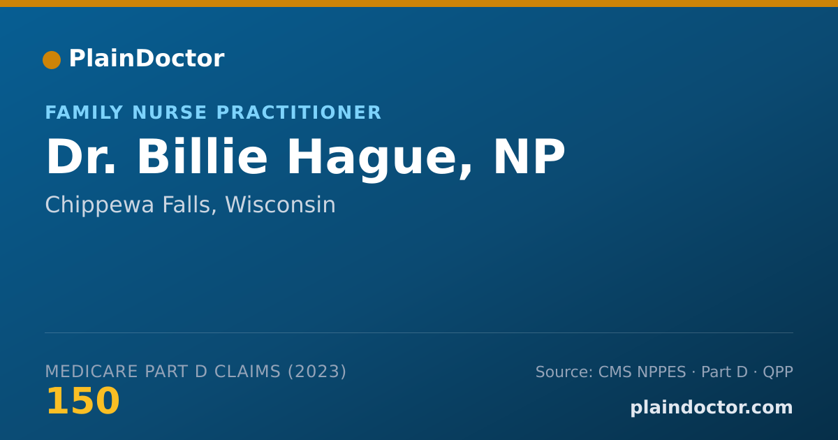 Shareable card for Billie Hague, NP - Family Nurse Practitioner, Chippewa Falls, WI