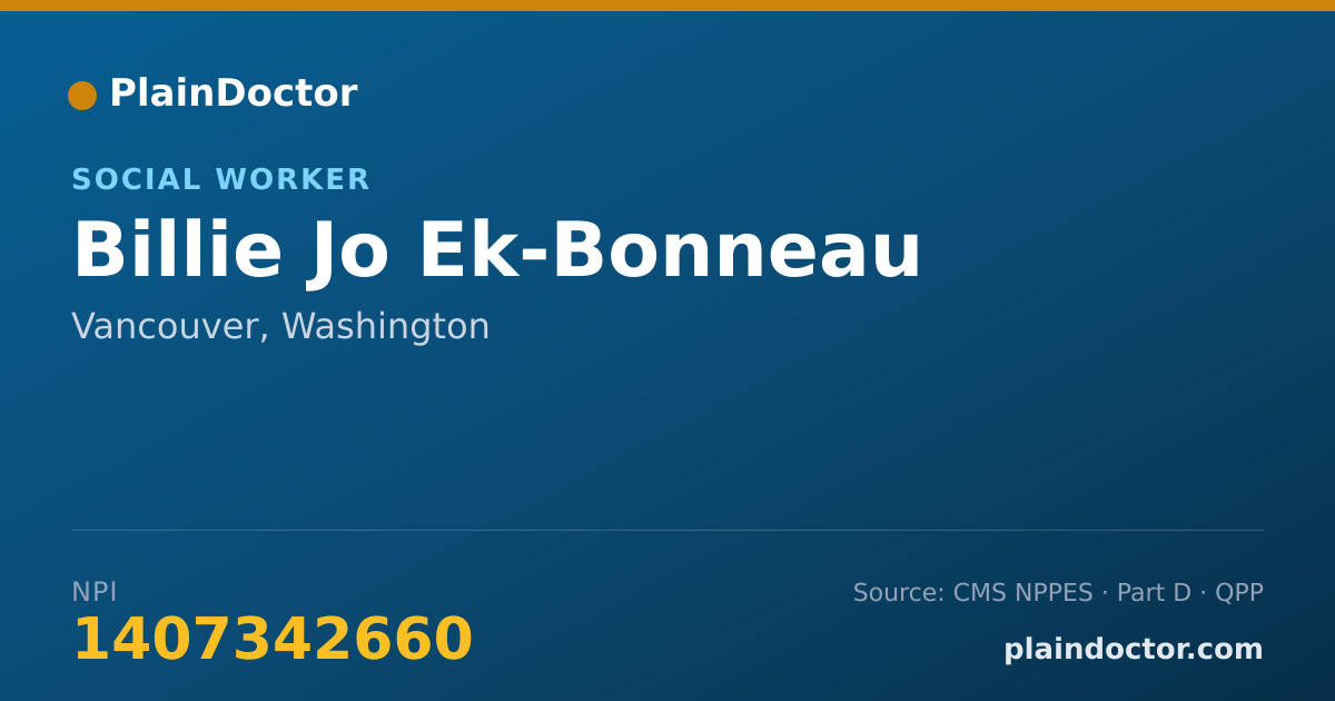 Shareable card for Billie Jo Ek-Bonneau - Social Worker, Vancouver, WA