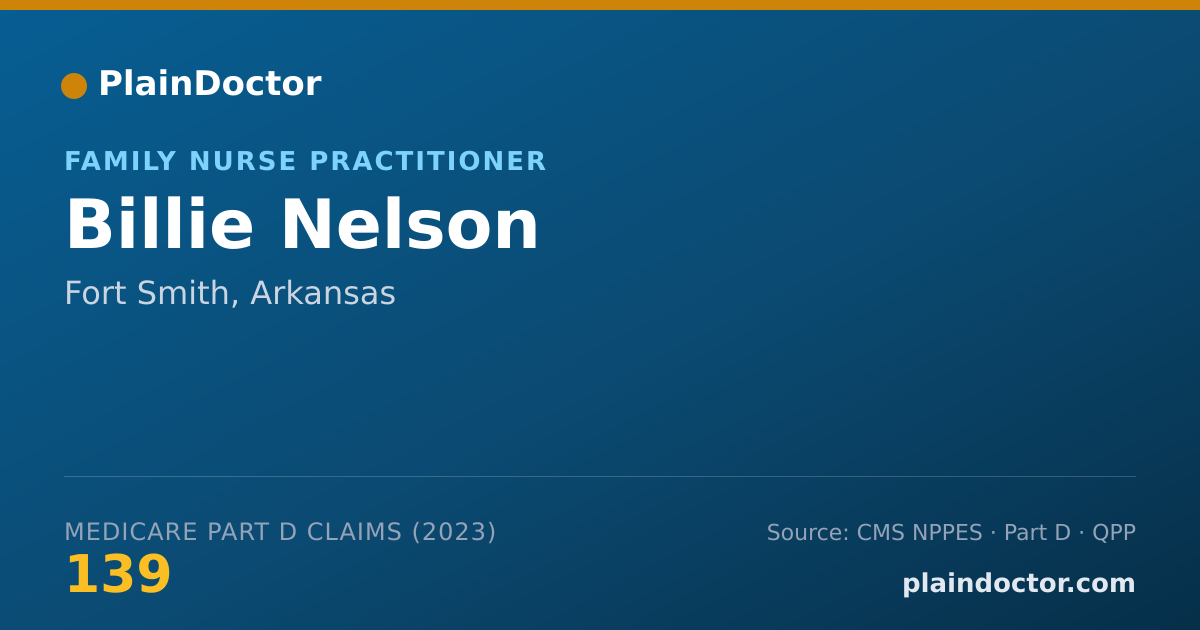 Shareable card for Billie Nelson - Family Nurse Practitioner, Fort Smith, AR