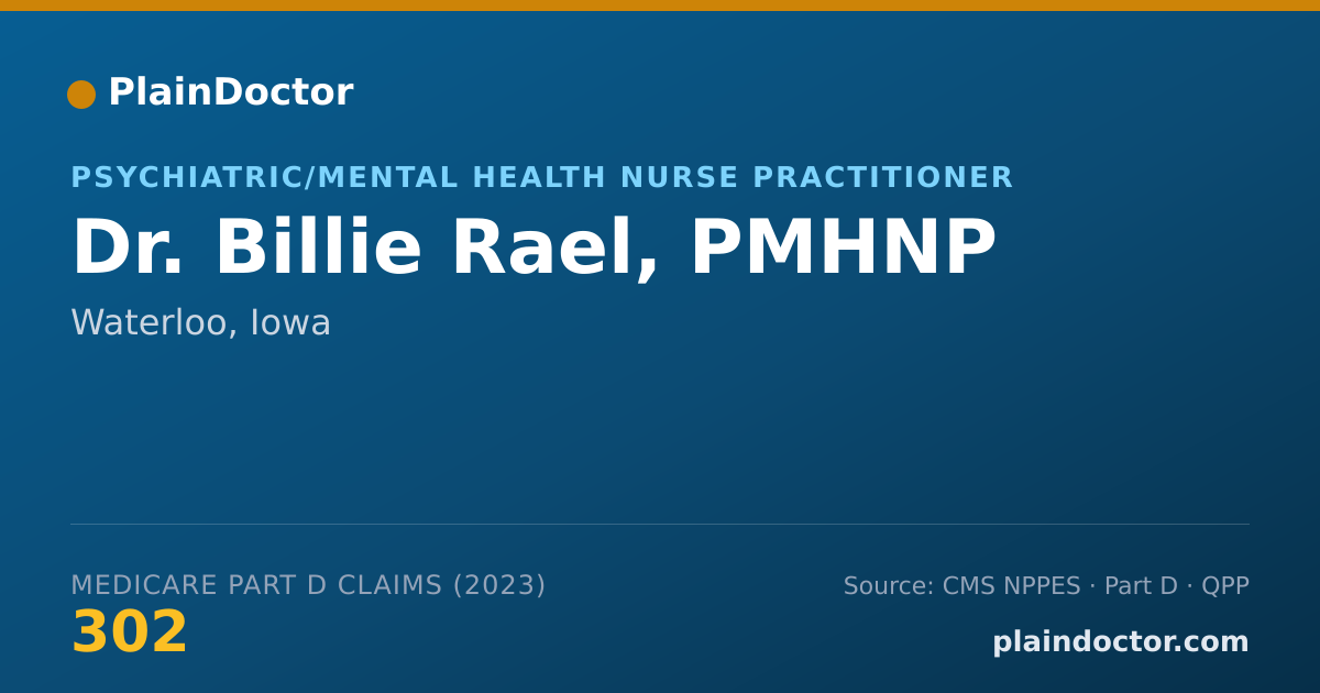 Shareable card for Billie Rael, PMHNP - Psychiatric/Mental Health Nurse Practitioner, Waterloo, IA