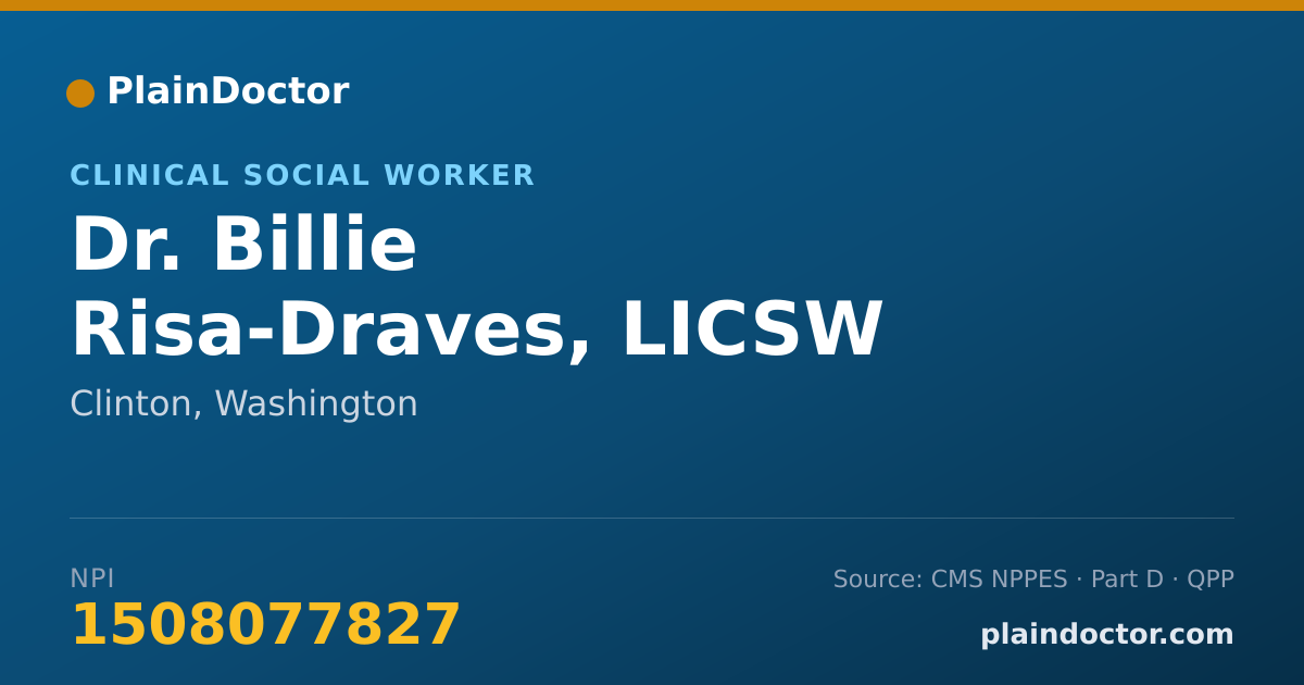 Shareable card for Billie Risa-Draves, LICSW - Clinical Social Worker, Clinton, WA