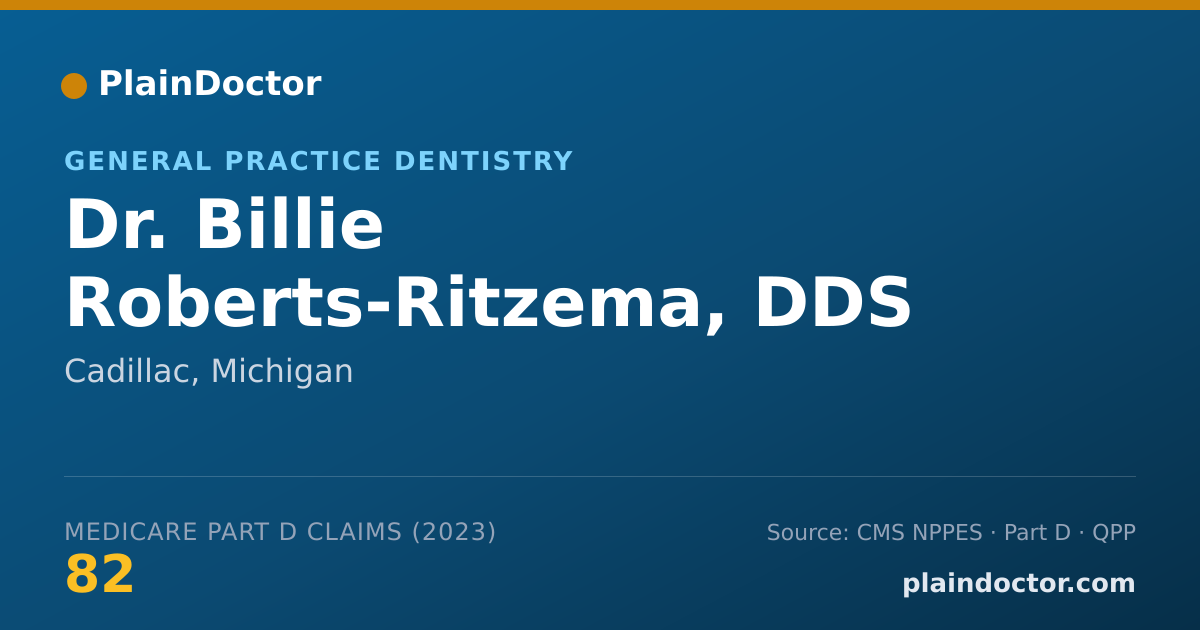 Shareable card for Billie Roberts-Ritzema, DDS - General Practice Dentistry, Cadillac, MI