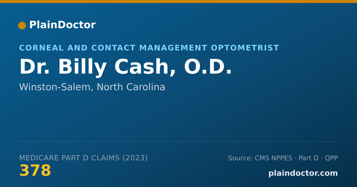 Shareable card for Billy Cash, O.D. - Corneal and Contact Management Optometrist, Winston-Salem, NC