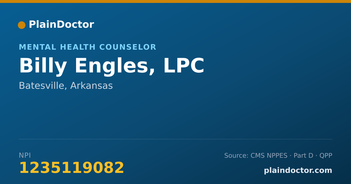 Shareable card for Billy Engles, LPC - Mental Health Counselor, Batesville, AR