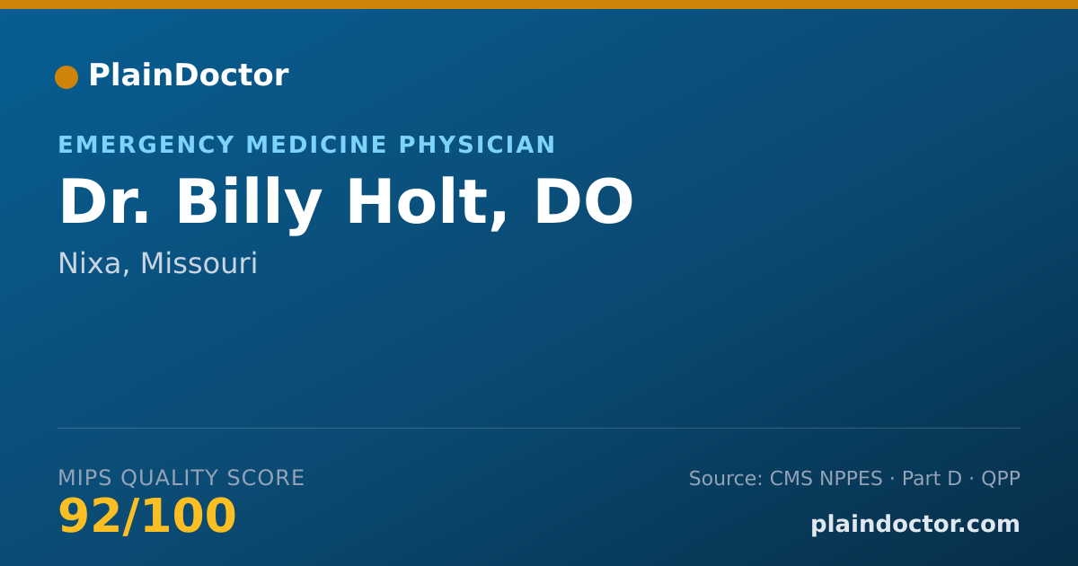 Shareable card for Billy Holt, DO - Emergency Medicine Physician, Nixa, MO