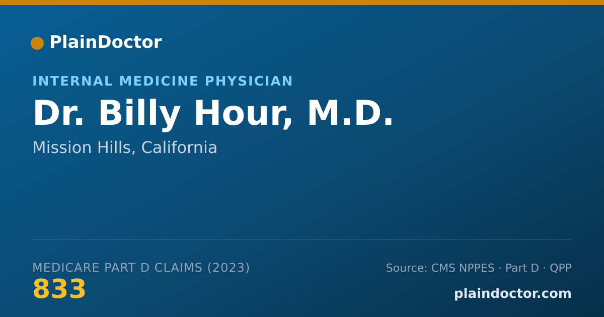 Shareable card for Billy Hour, M.D. - Internal Medicine Physician, Mission Hills, CA