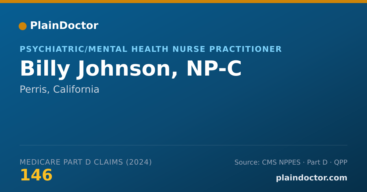 Shareable card for Billy Johnson, NP-C - Family Nurse Practitioner, Perris, CA