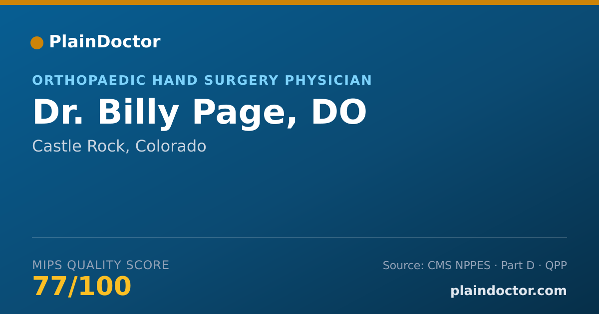 Shareable card for Billy Page, DO - Orthopaedic Hand Surgery Physician, Castle Rock, CO