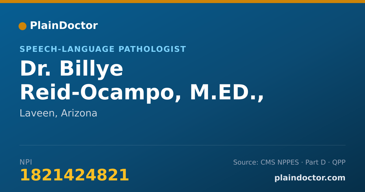 Shareable card for Billye Reid-Ocampo, M.ED., CCC-SLP - Speech-Language Pathologist, Laveen, AZ