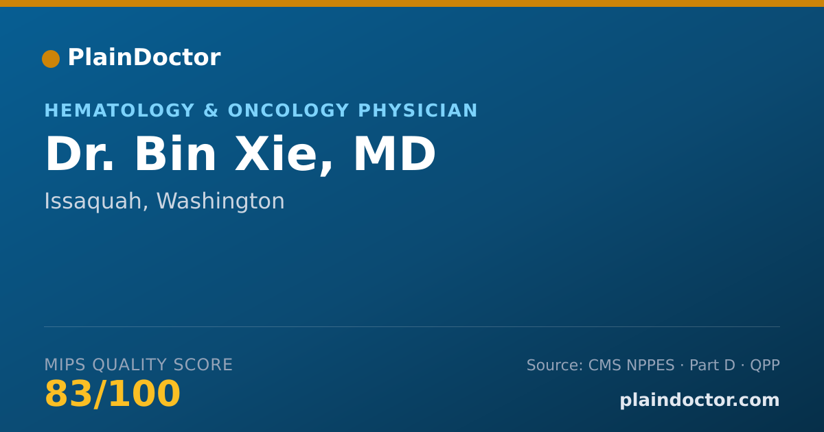 Shareable card for Bin Xie, MD - Hematology & Oncology Physician, Issaquah, WA