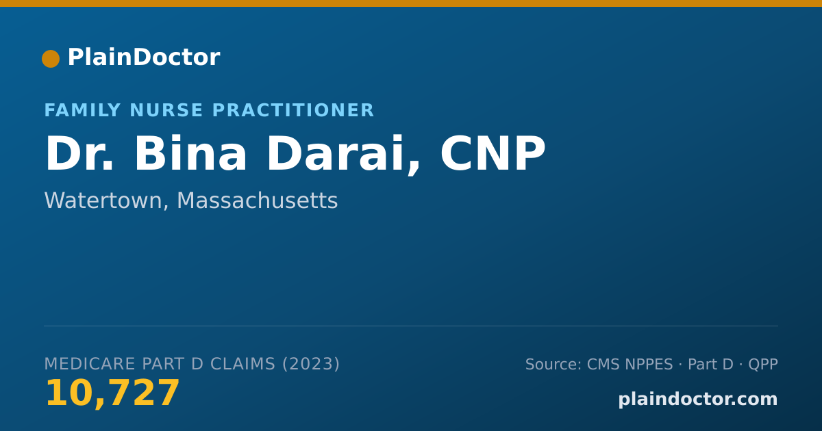 Shareable card for Bina Darai, CNP - Family Nurse Practitioner, Watertown, MA