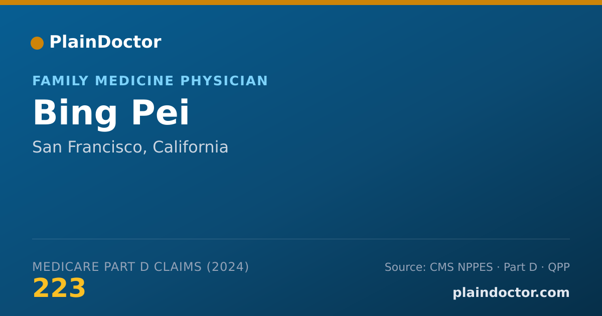 Shareable card for Bing Pei - Family Medicine Physician, San Francisco, CA