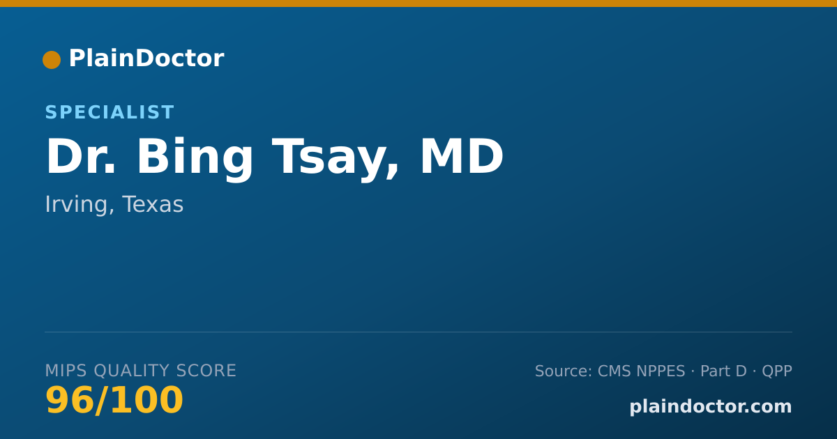 Shareable card for Bing Tsay, MD - Specialist, Irving, TX