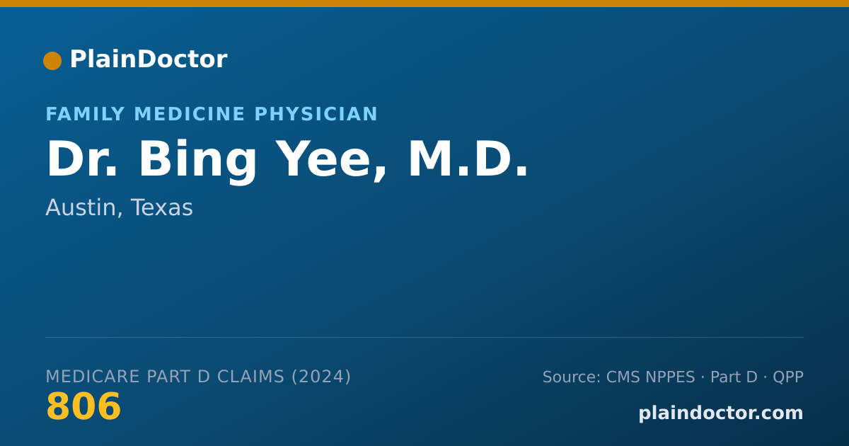Shareable card for Bing Yee, M.D. - Family Medicine Physician, Austin, TX