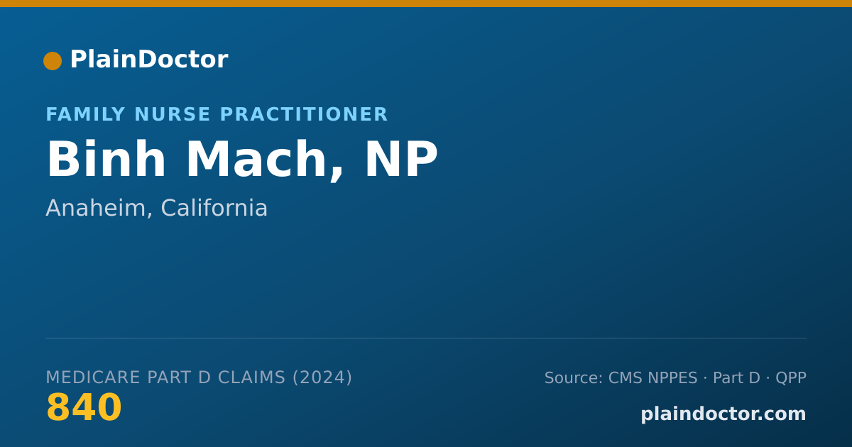 Shareable card for Binh Mach, NP - Family Nurse Practitioner, Anaheim, CA