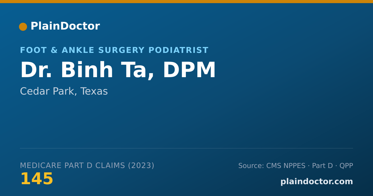 Shareable card for Binh Ta, DPM - Foot & Ankle Surgery Podiatrist, Cedar Park, TX