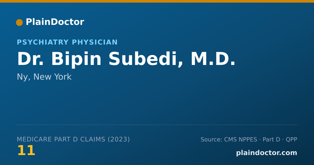 Shareable card for Bipin Subedi, M.D. - Psychiatry Physician, Ny, NY