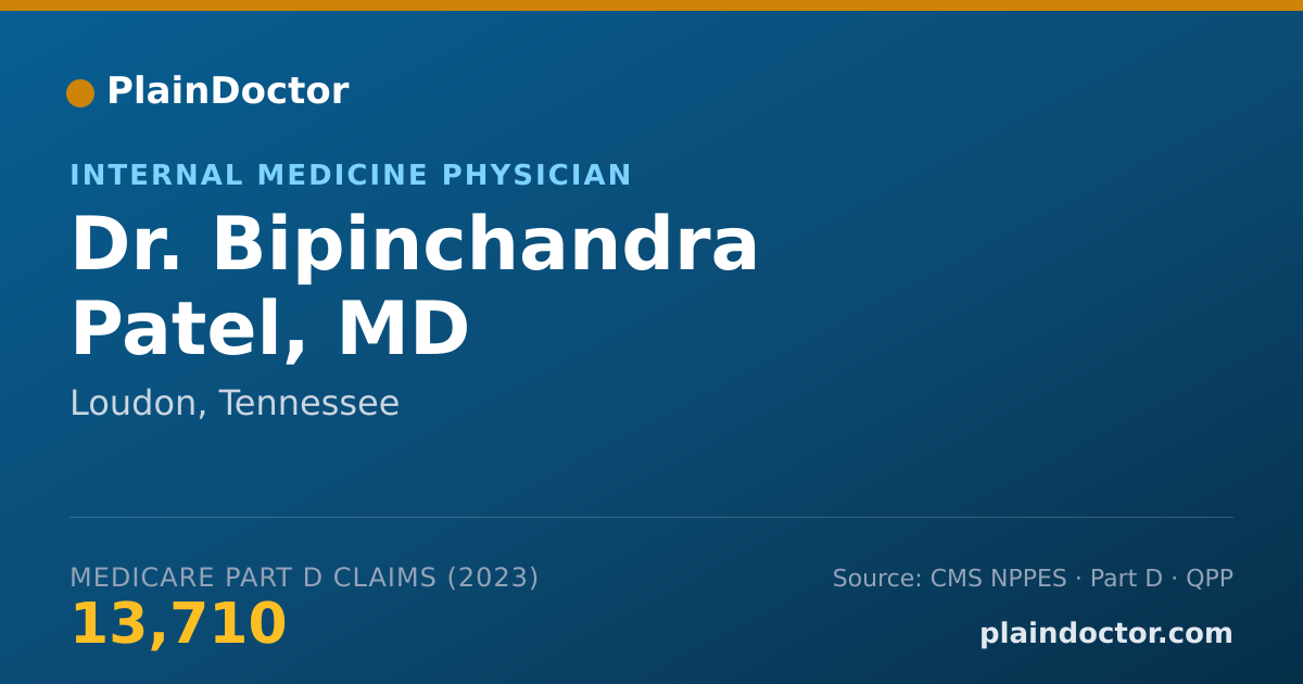 Shareable card for Bipinchandra Patel, MD - Internal Medicine Physician, Loudon, TN