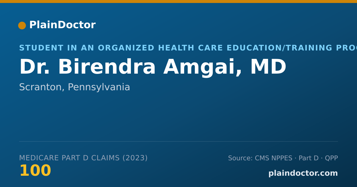 Shareable card for Birendra Amgai, MD - Student in an Organized Health Care Education/Training Program, Scranton, PA