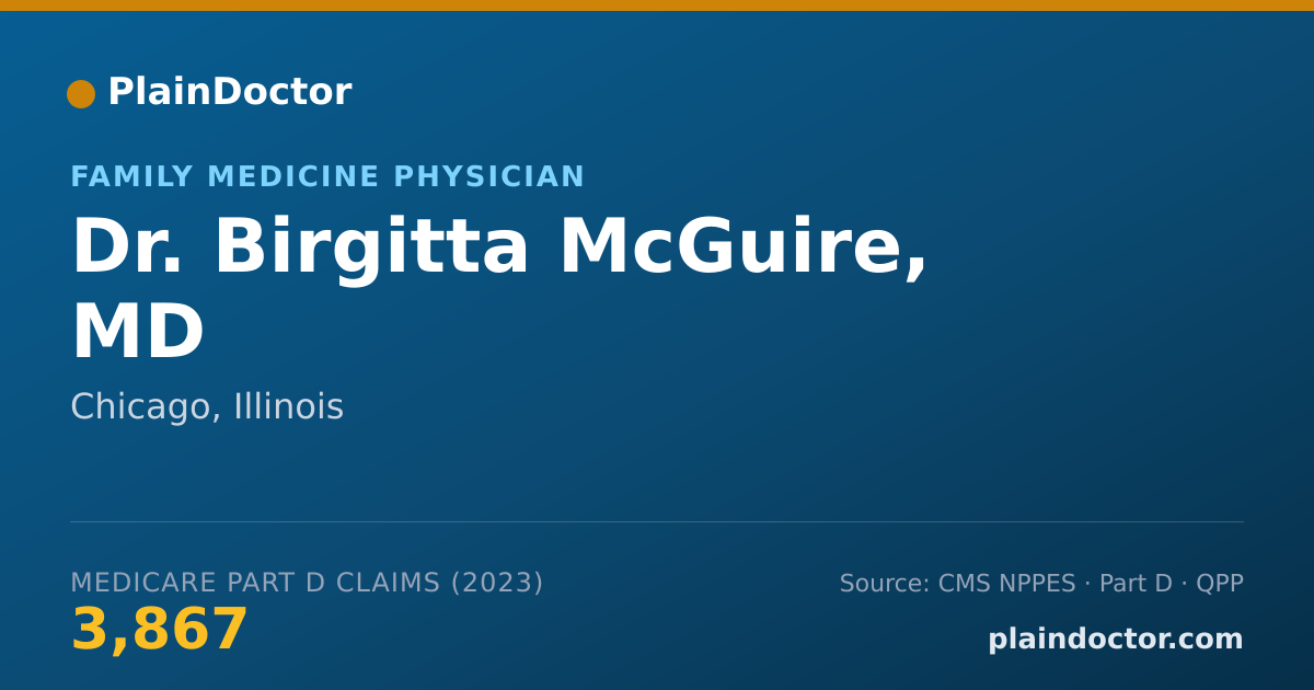 Shareable card for Birgitta McGuire, MD - Family Medicine Physician, Chicago, IL