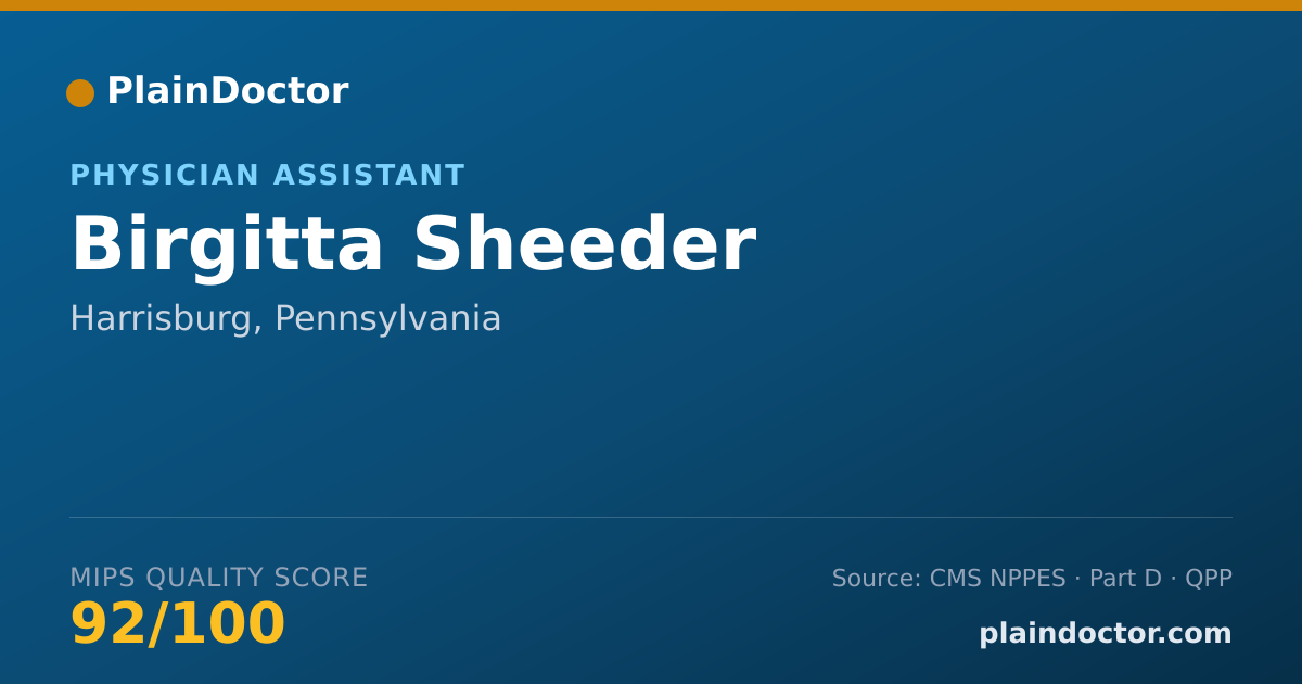 Shareable card for Birgitta Sheeder - Physician Assistant, Harrisburg, PA