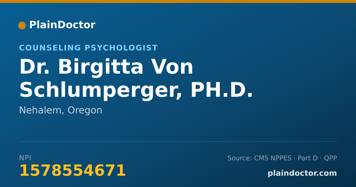 Shareable card for Birgitta Von Schlumperger, PH.D. - Counseling Psychologist, Nehalem, OR