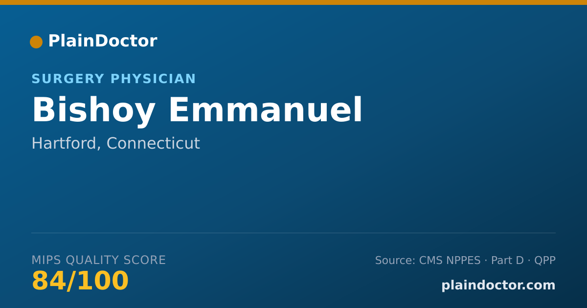 Shareable card for Bishoy Emmanuel - Surgery Physician, Hartford, CT