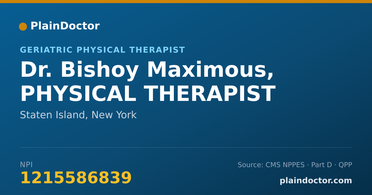 Shareable card for Bishoy Maximous, PHYSICAL THERAPIST - Geriatric Physical Therapist, Staten Island, NY