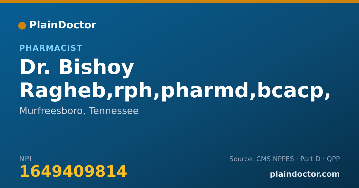 Shareable card for Bishoy Ragheb,rph,pharmd,bcacp, PHARMD. - Pharmacist, Murfreesboro, TN