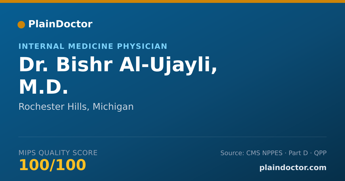 Shareable card for Bishr Al-Ujayli, M.D. - Internal Medicine Physician, Rochester Hills, MI