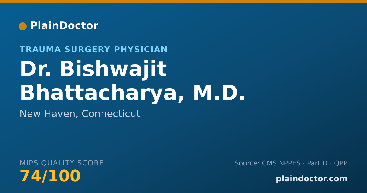 Shareable card for Bishwajit Bhattacharya, M.D. - Trauma Surgery Physician, New Haven, CT